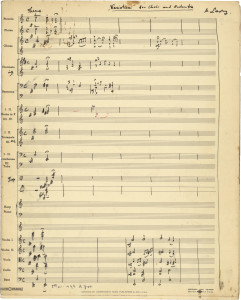 וריאציות למקהלה ותזמורת – דף פתיחה